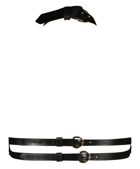 Faux Leather Bralette, Black