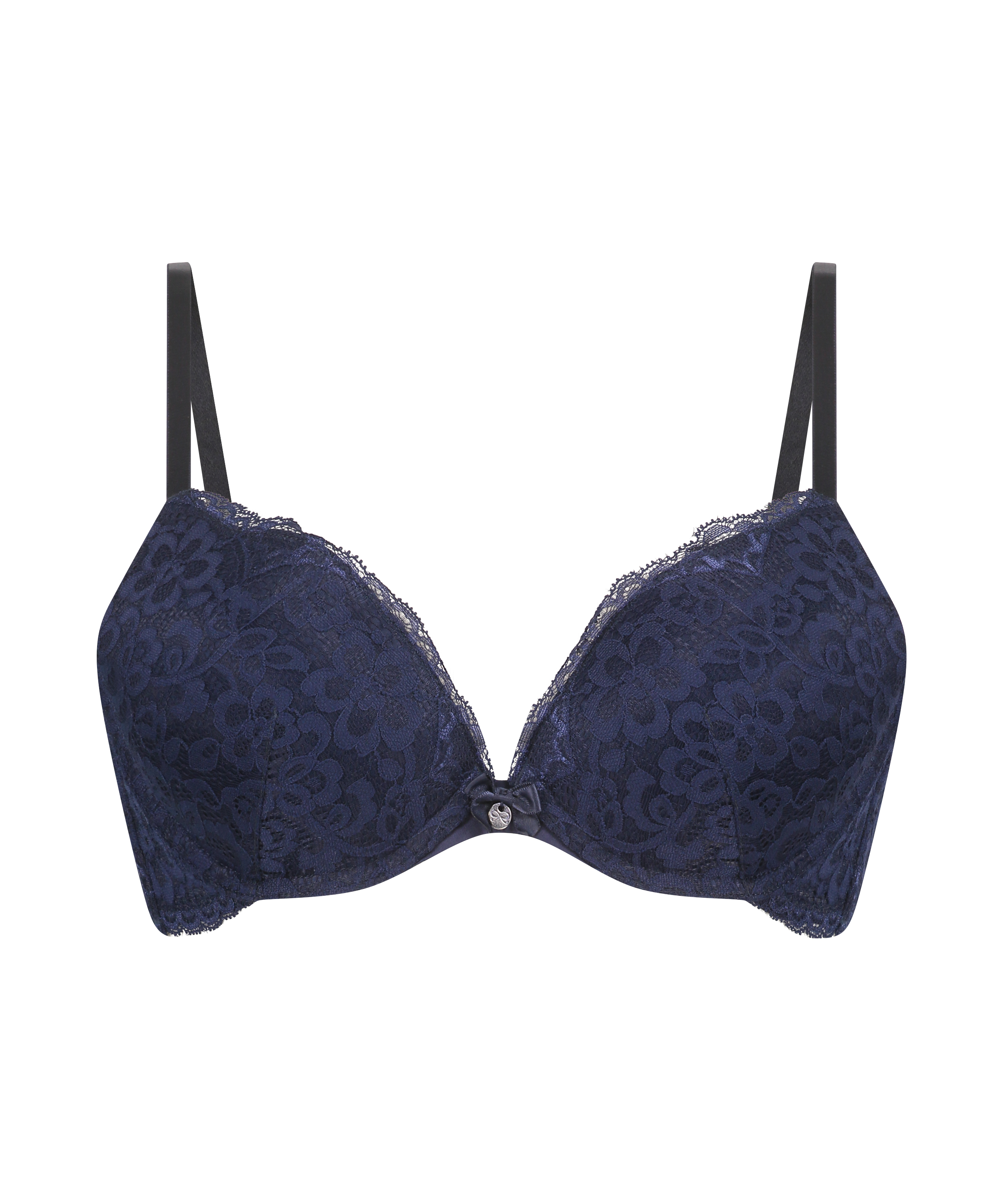 Marine Padded Underwired Push-Up Bra, Blue, main