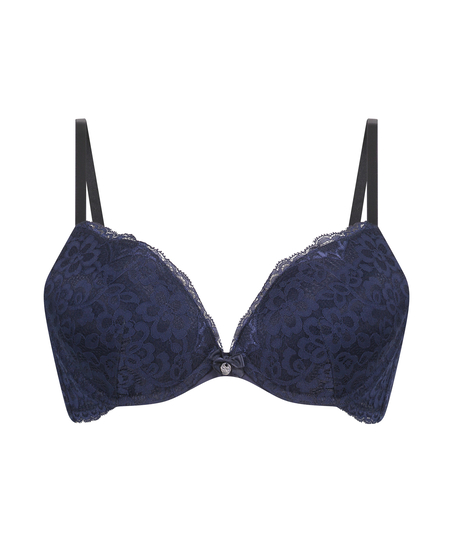 Marine Padded Underwired Push-Up Bra, Blue