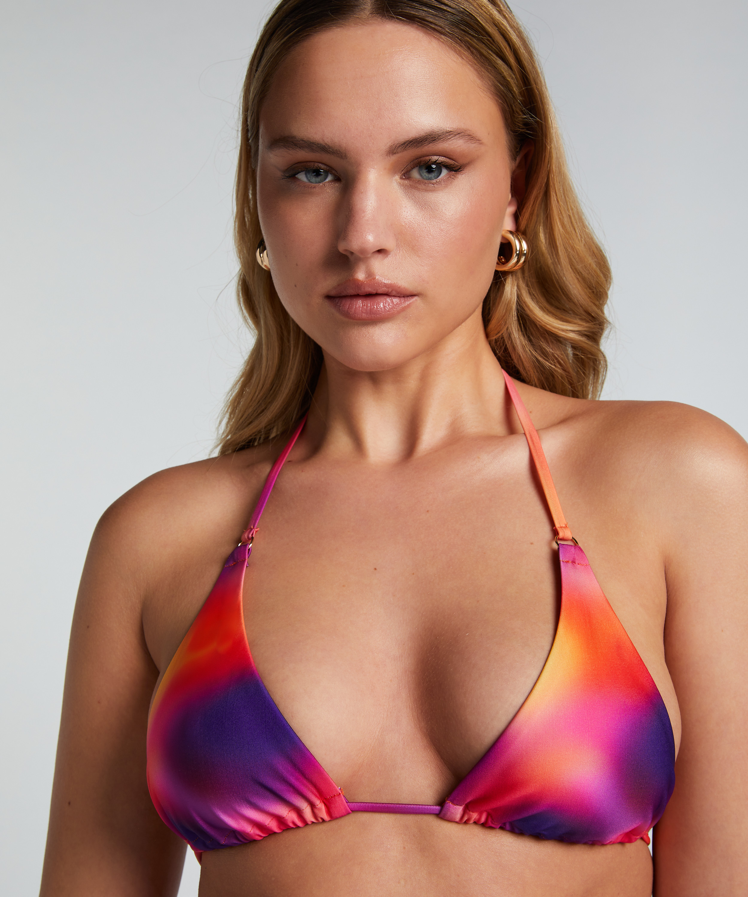 Sunset Triangle Bikini Top, Purple, main
