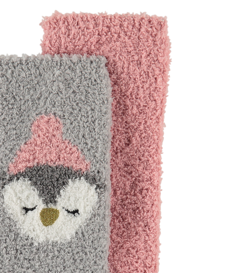 2 pairs of cosy socks, Grey