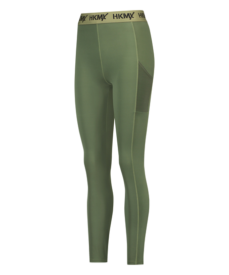 HKMX Regular Waist Sports Tights, Green