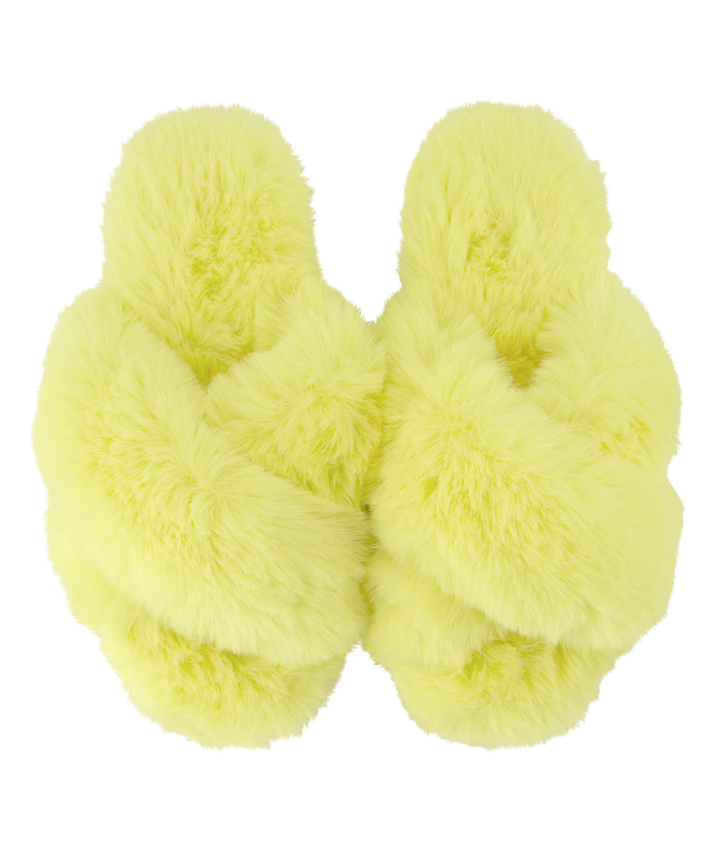 Fake Fur Slippers, Yellow, main