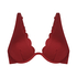 Scallop Non-Padded Underwired Bikini Top, Red