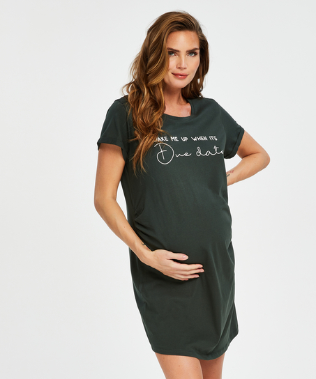 Short-Sleeved Maternity Nightshirt, Green