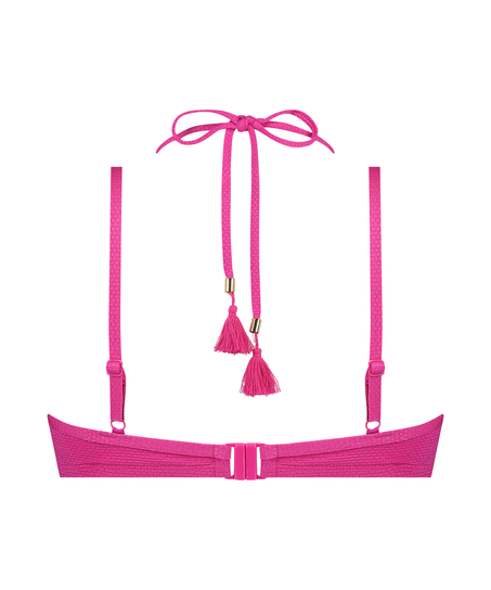 Scallop Lurex Bikini Top, Pink