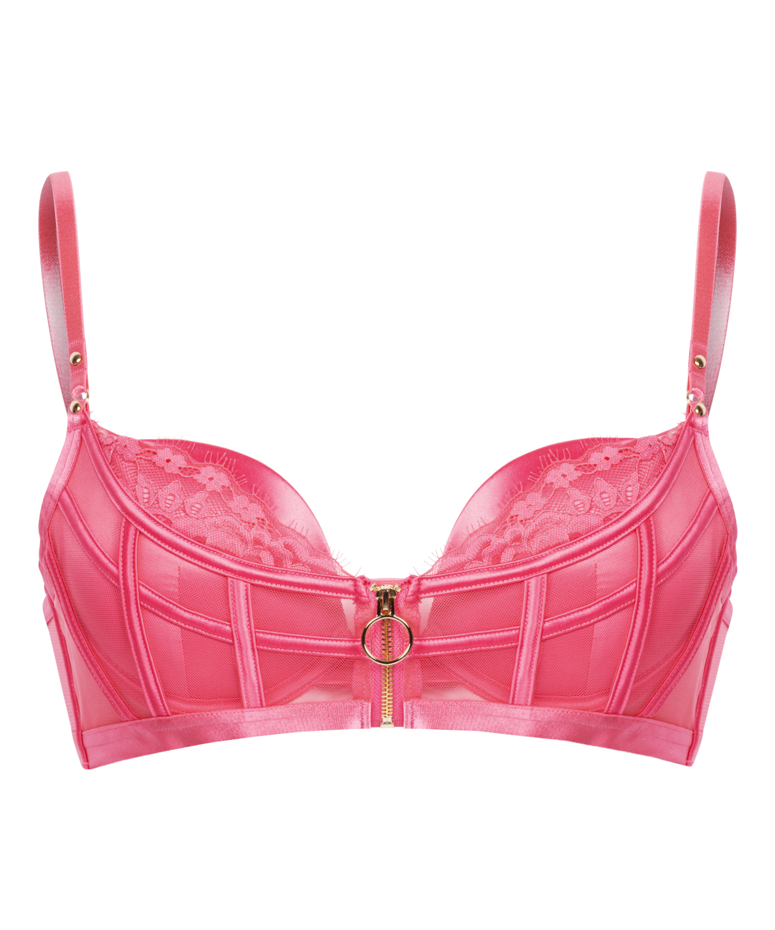 Sable Padded Underwired Push-up Bra, Pink, main