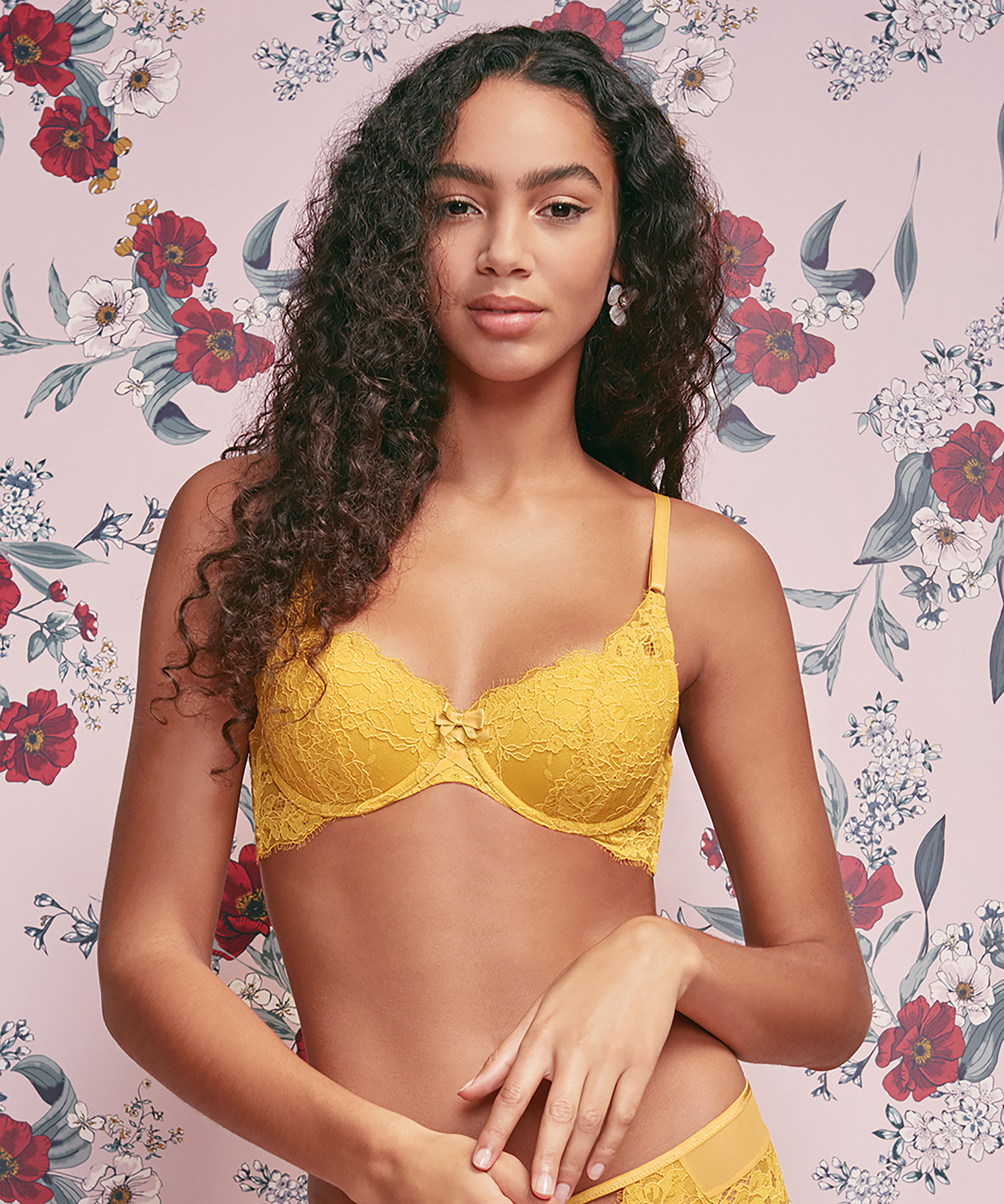 Imogen Padded Underwired Bra, Yellow, main