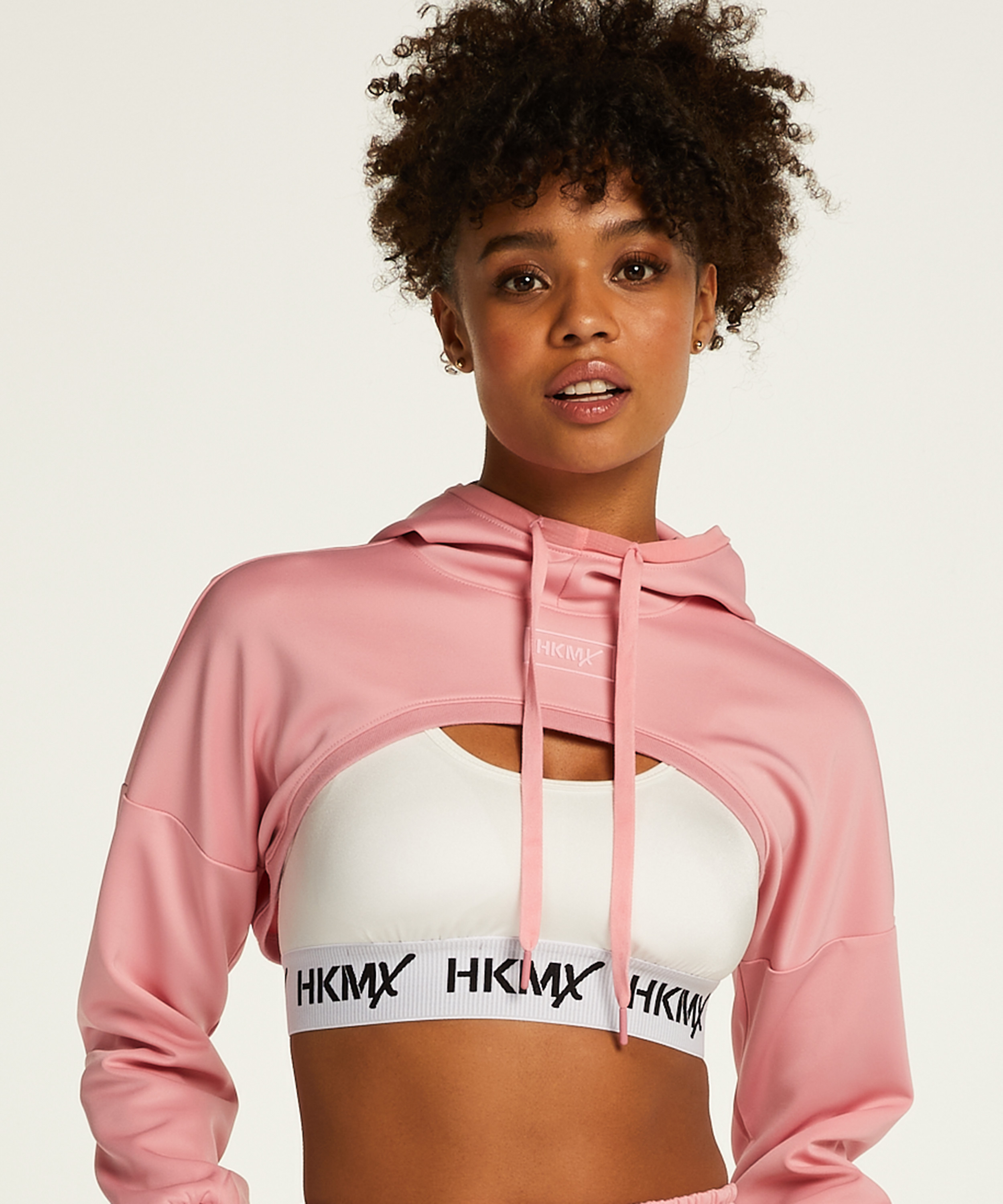 HKMX Cropped Hoodie, Pink, main