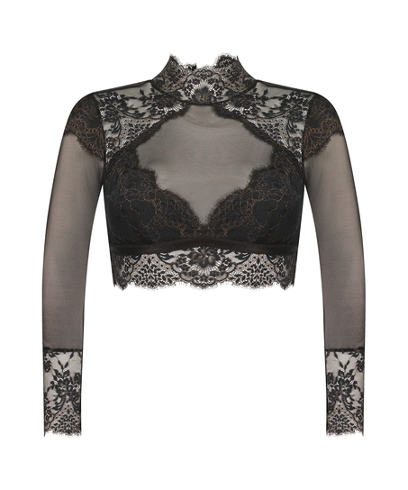 Cynthia long-sleeved bralette, Black