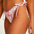 Tropical high-cut bikini bottoms, White