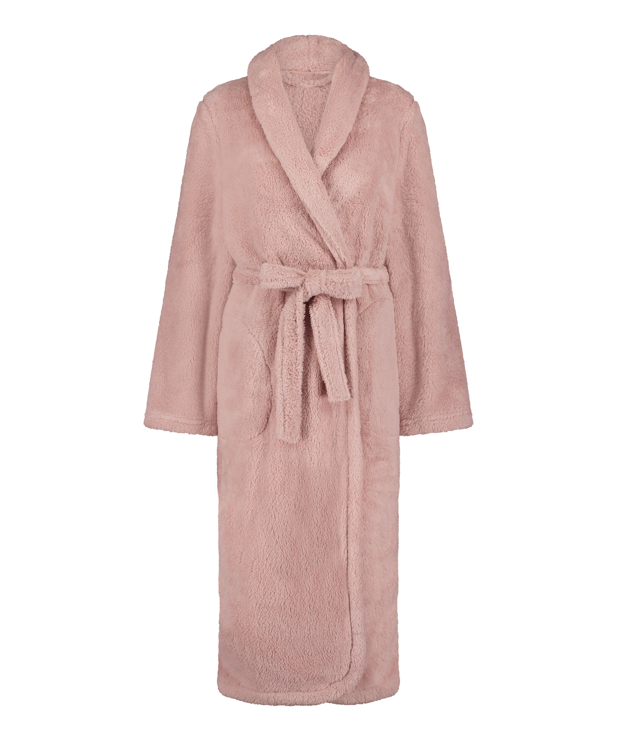 Fleece Bathrobe, Pink, main