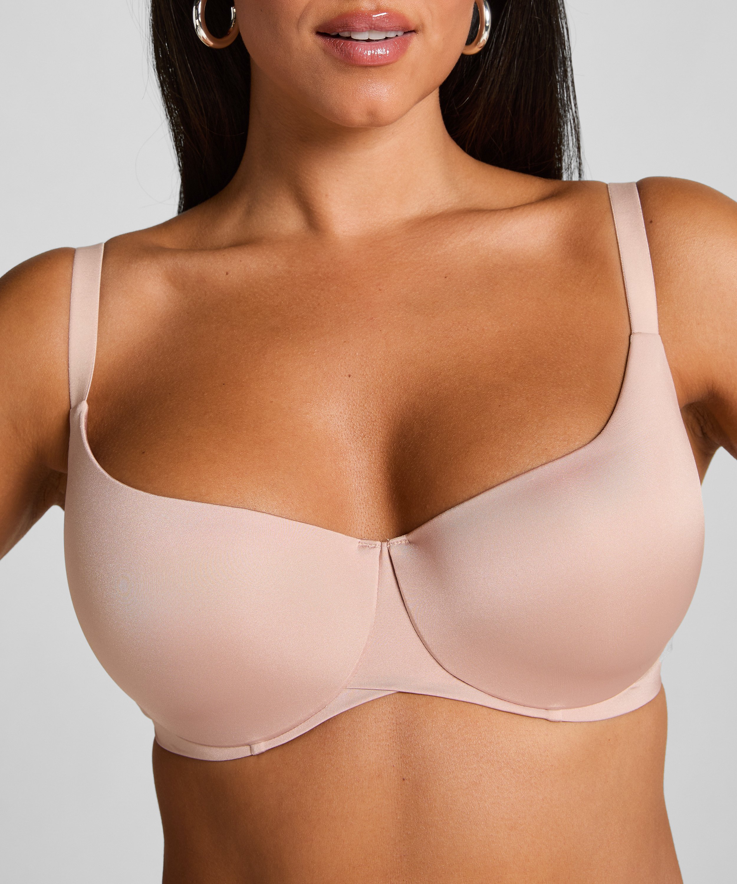 Smooth Padded Underwired Bra, Beige, main