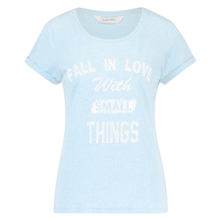 Chest Print SS Top, Blue