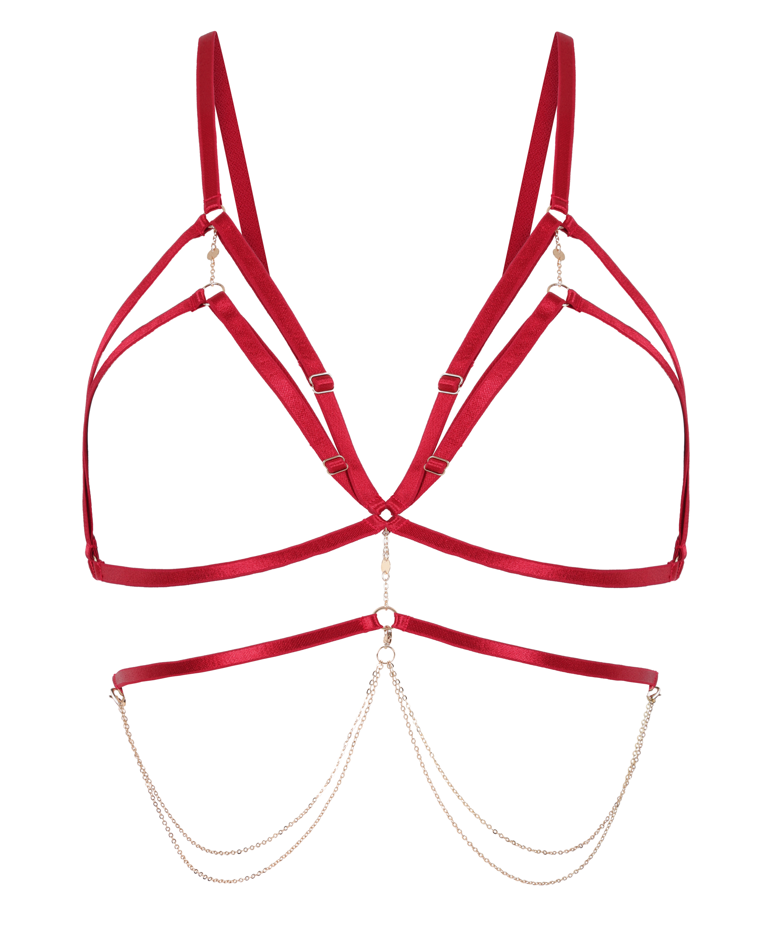 Chain Top Bralette, Red, main