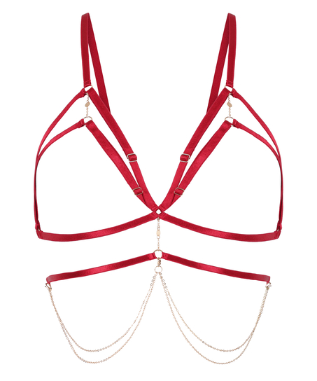 Chain Top Bralette, Red