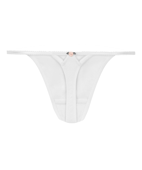 Pointelle Thong, White