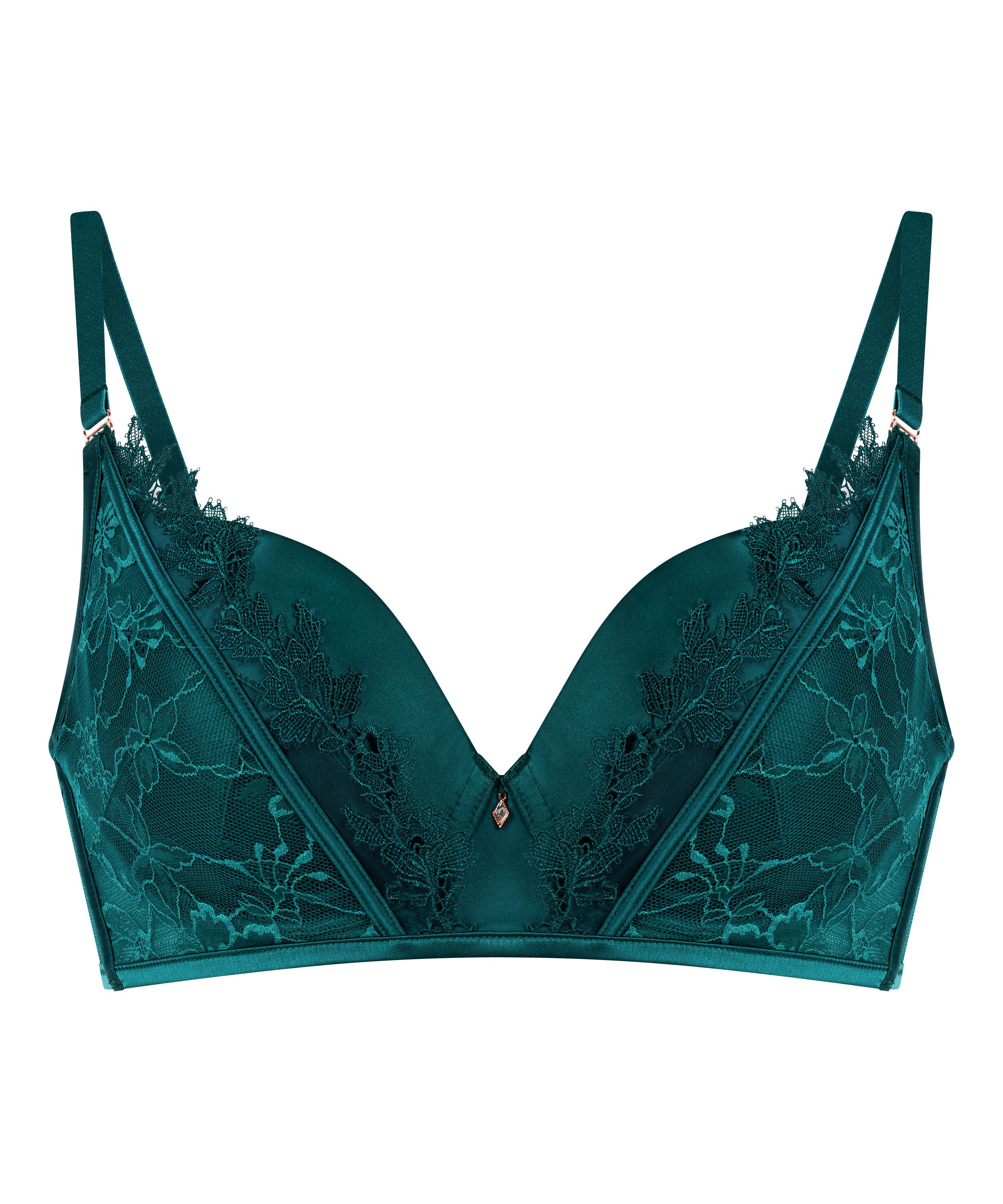 Julia Padded Underwired Longline Bra, Green