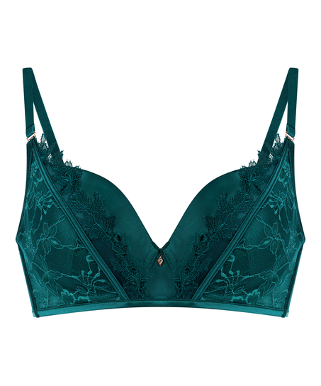 Julia Padded Underwired Longline Bra, Green