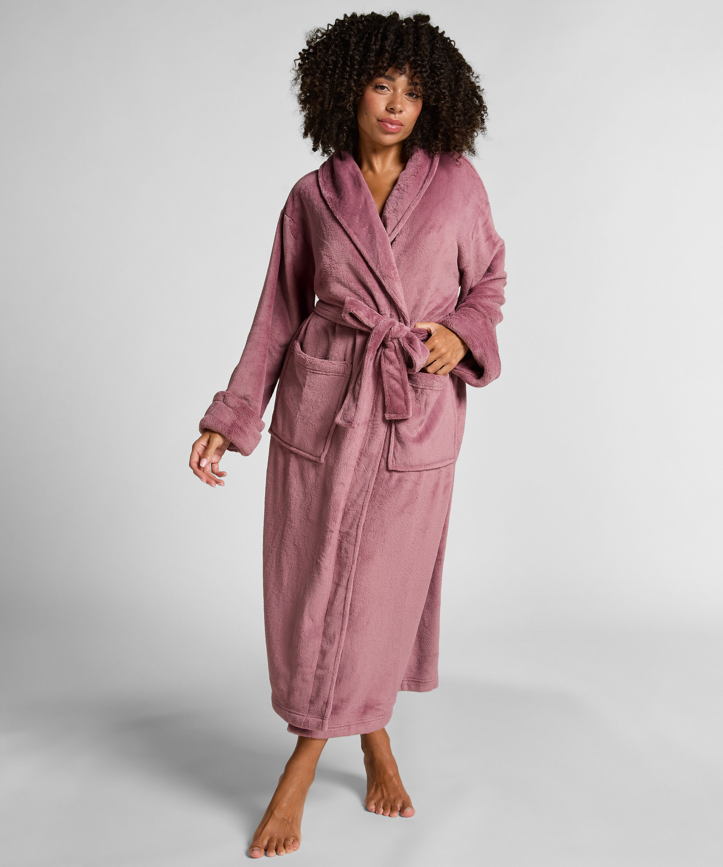 Soft Fleece Bathrobe, Purple
