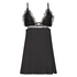 Satin Holly slip dress, Black