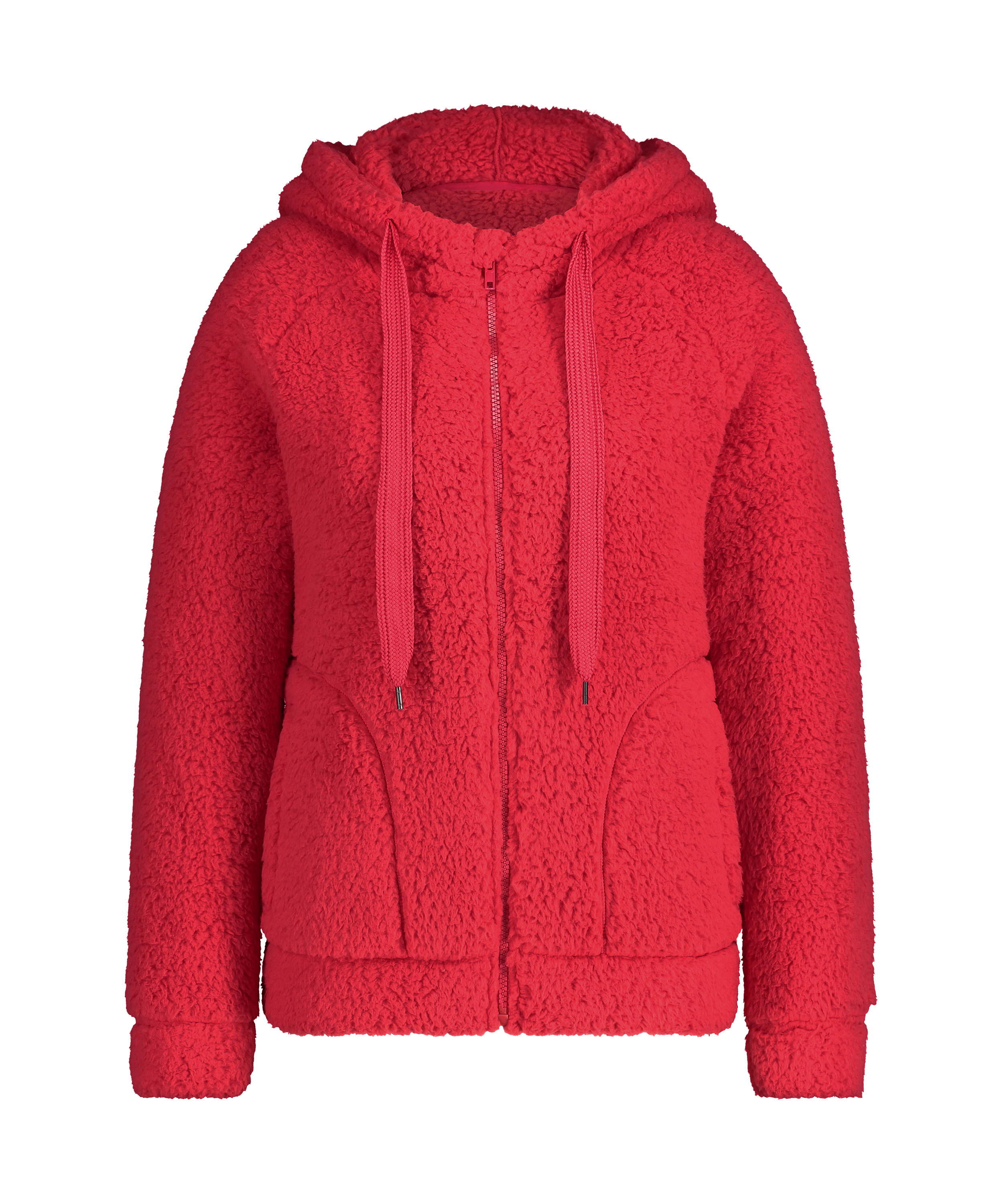 Fleece cardigan, Red, main