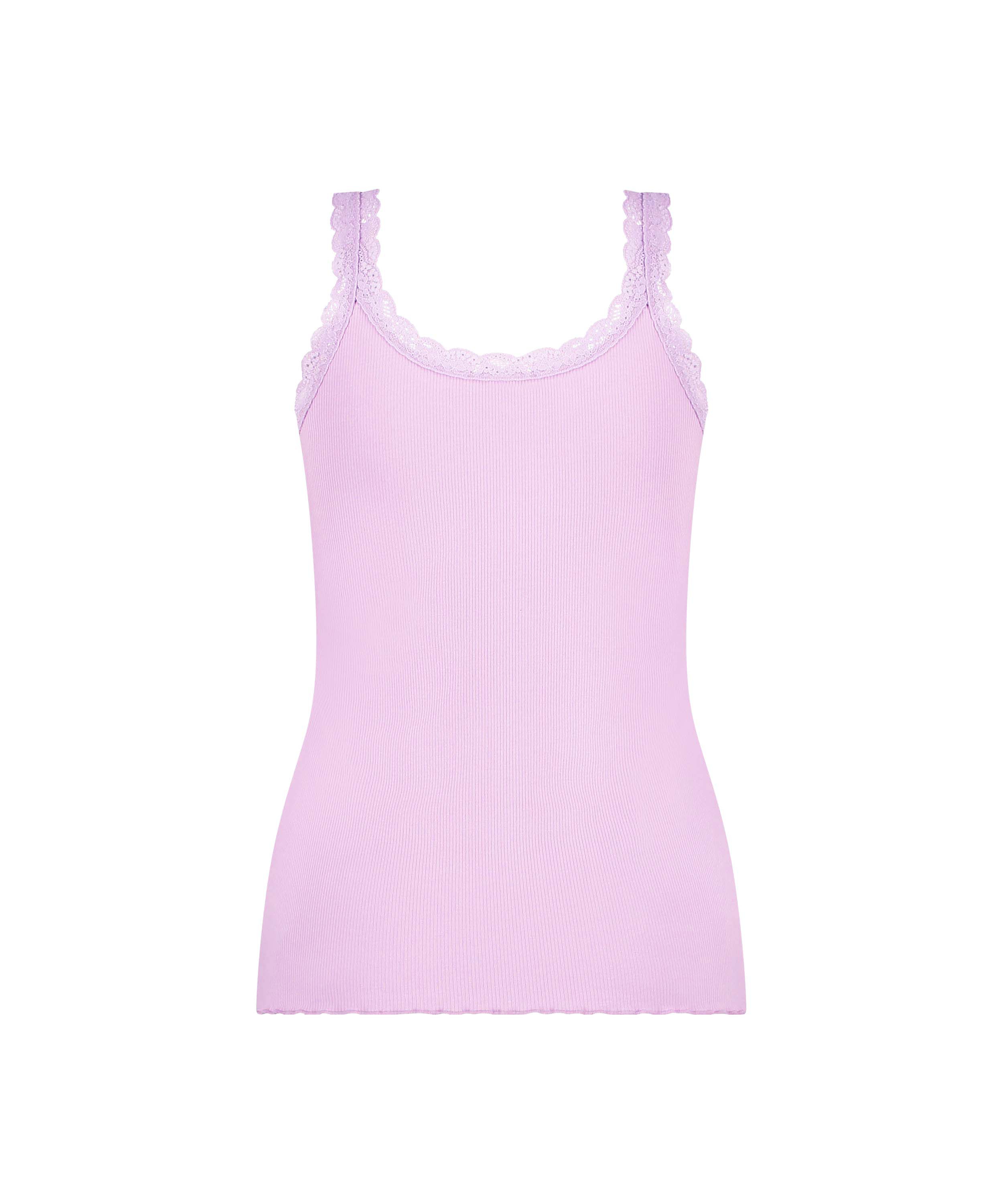 Ribbed Lace Singlet, Purple, main