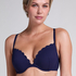 Scallop padded underwired bikini-top, Blue
