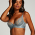 Luna Non-Padded Underwired Longline Bra, Blue