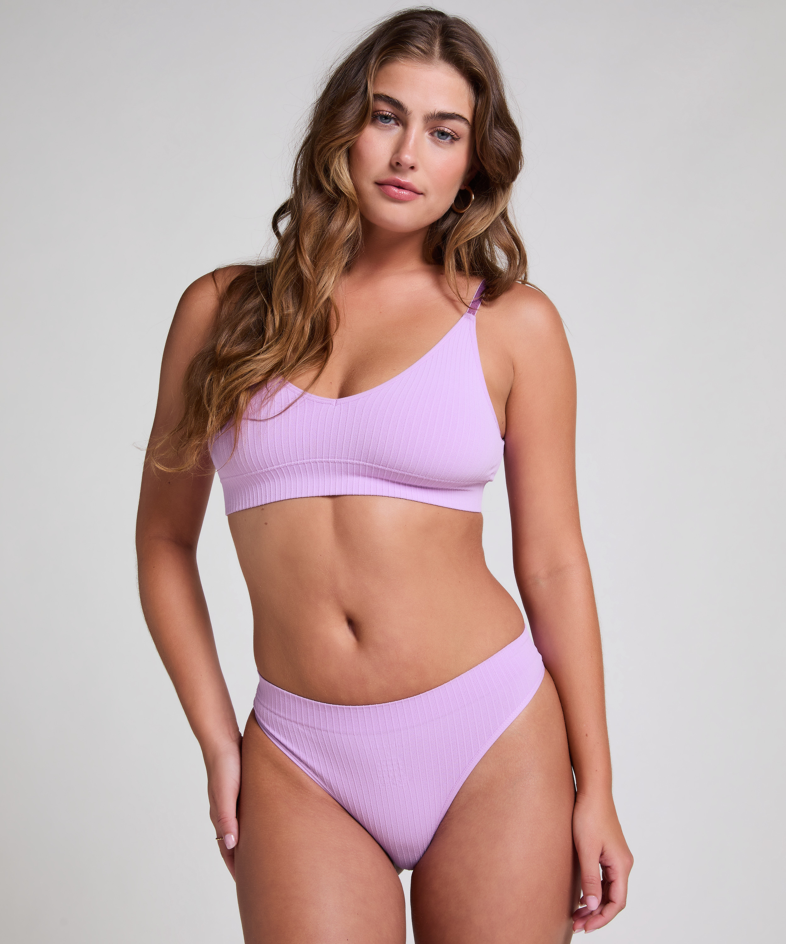 Dianne High Leg Thong, Purple, main