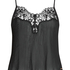 Plisse Lace Cami, Black