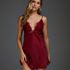 Satin Holly slip dress, Red