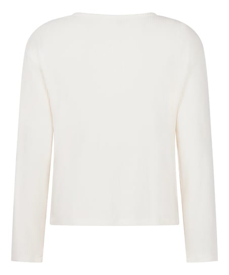 Jersey Long-Sleeved Pyjama Top, White