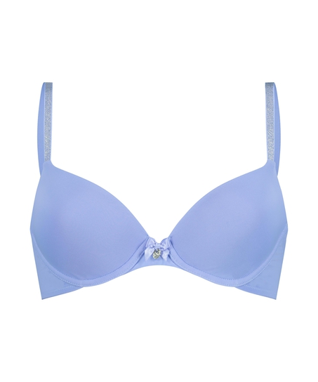Plunge Padded Underwired Bra, Blue