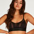 Glossy Mesh Bralette, Black