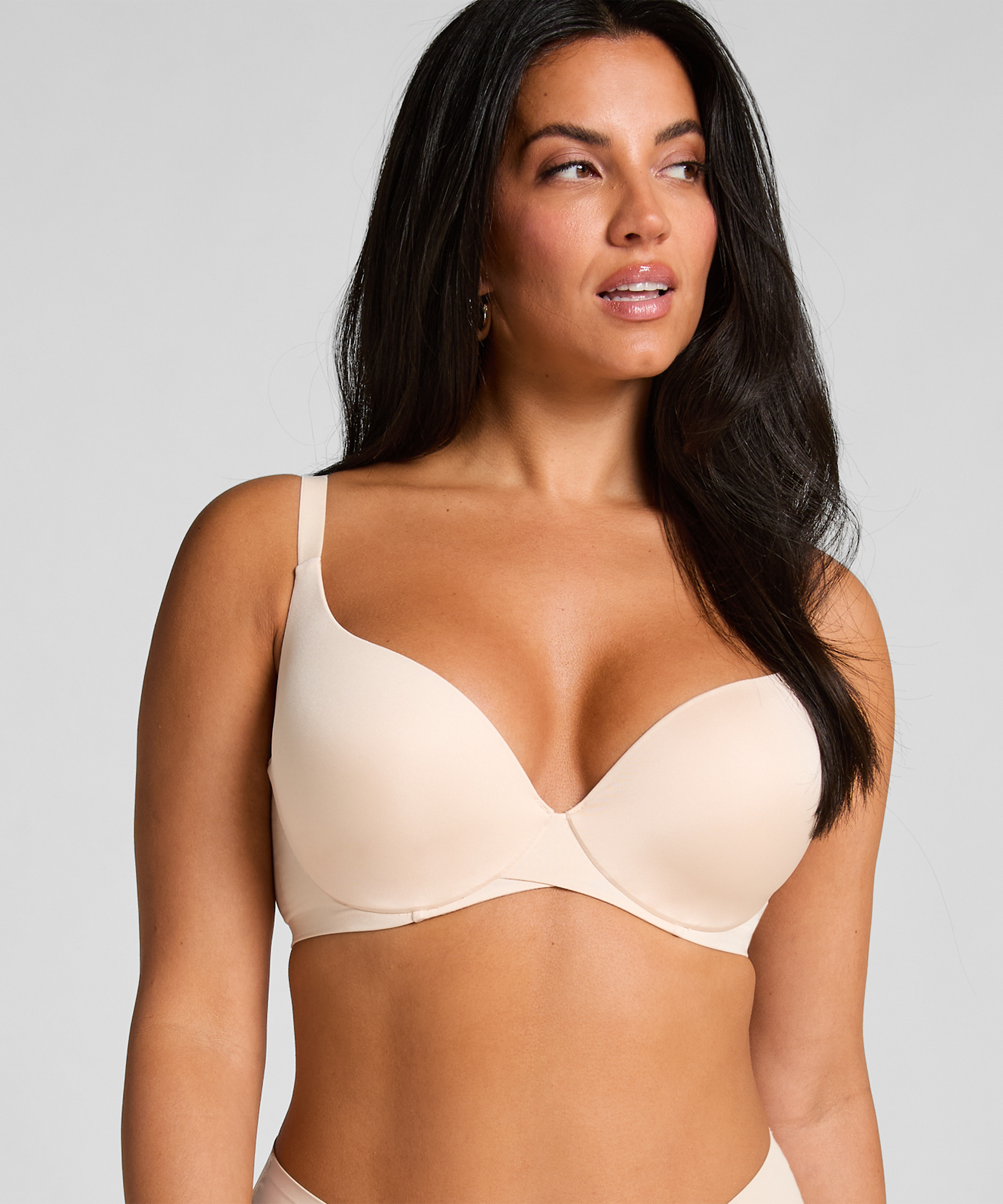 Smooth Padded Underwired Bra, Beige, main