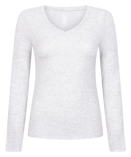 Long-Sleeved Pyjama Top, Grey