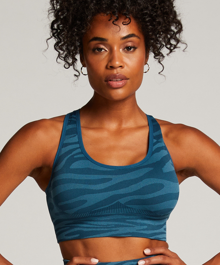 HKMX Seamless Sports Bra, Blue