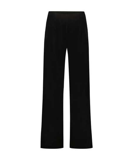 Petite Velvet Palazzo Trousers Lucy Hale, Black