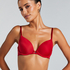 Plunge Padded Underwired Bra, Red