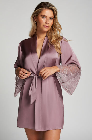 Hunkemoller Satin Kimono Purple