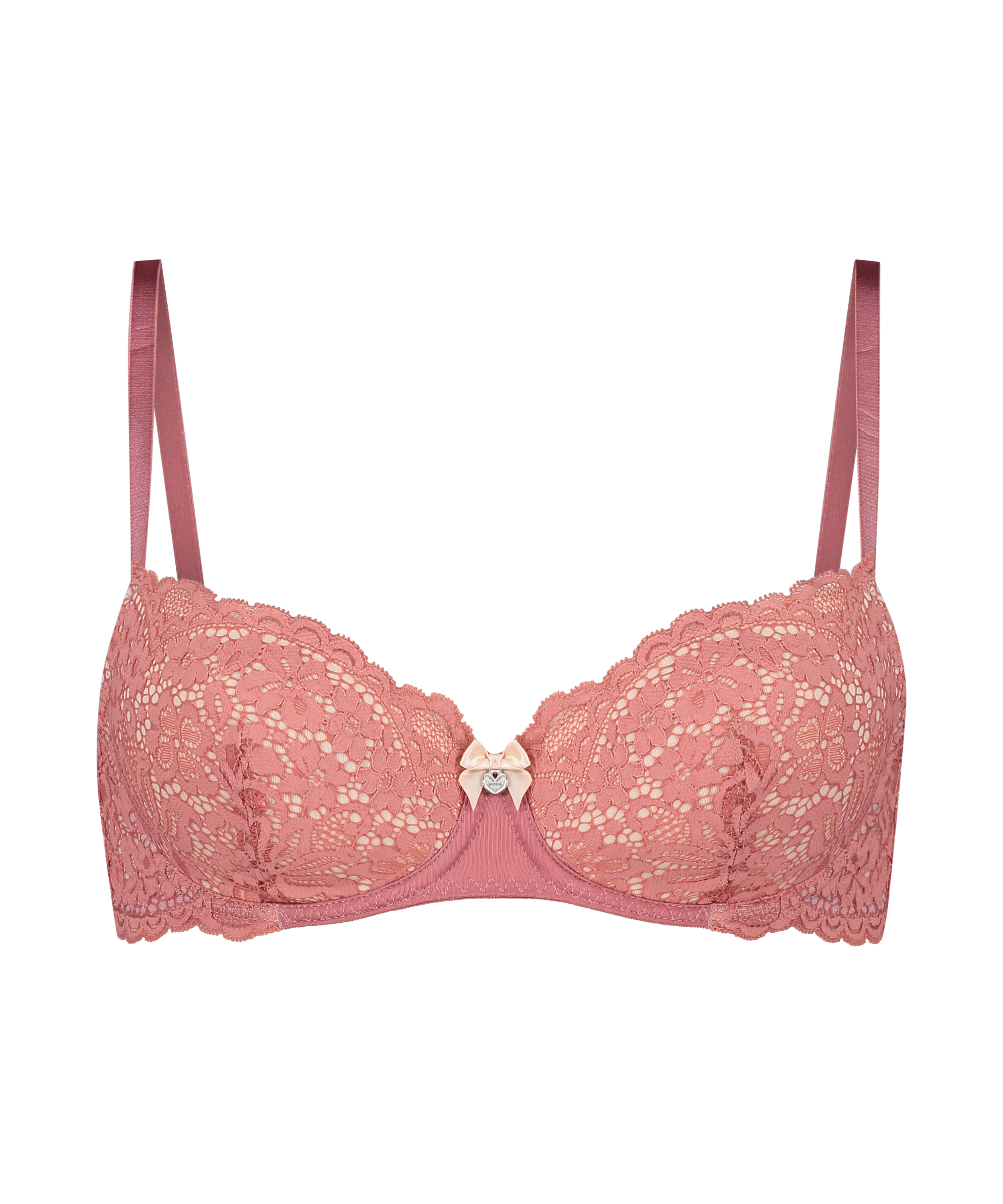 Rose Padded Underwired Bra, Pink, main