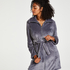 Zip Fleece Bathrobe, Grey