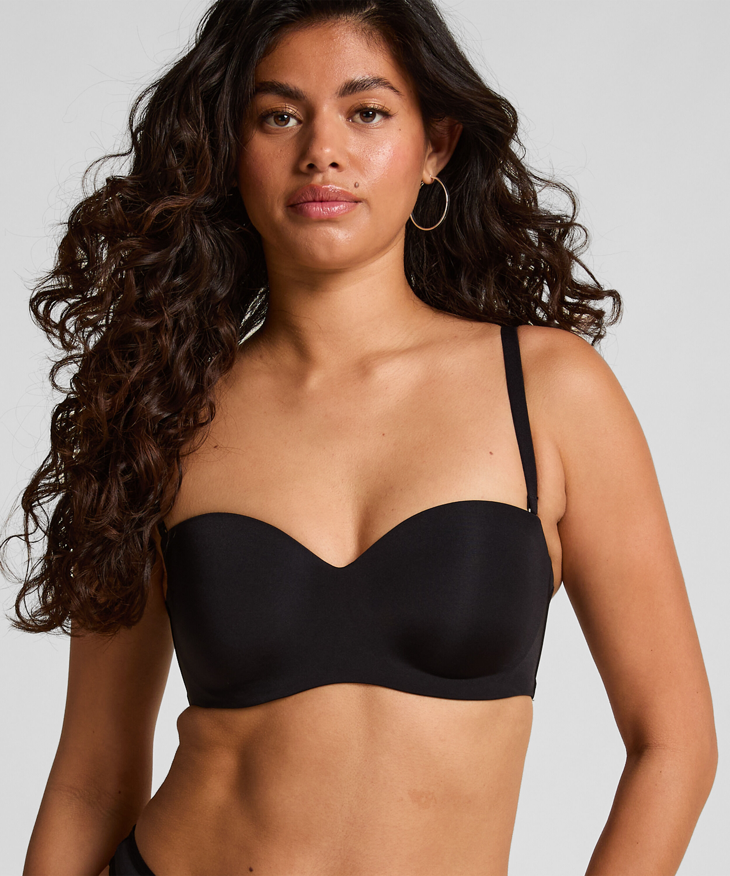 Smooth Padded Underwired Strapless Push-Up Bra, Black