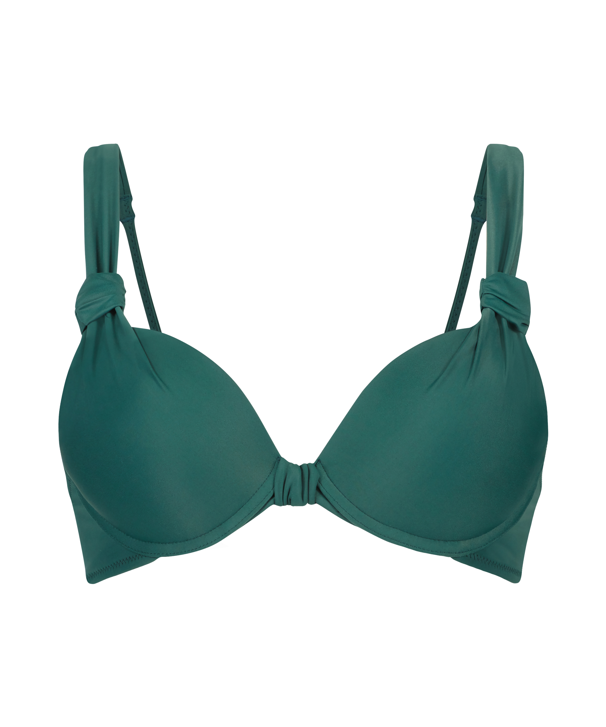 Padded underwired bikini top Luxe Cup E +, Green, main
