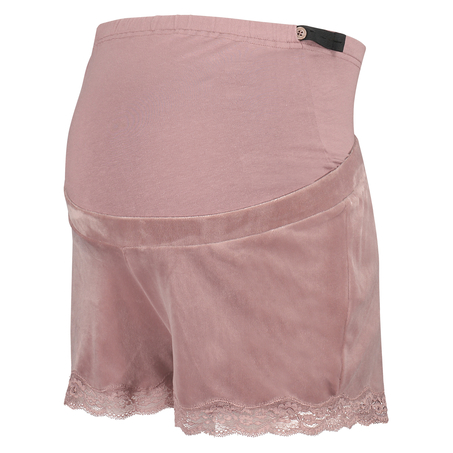 Velours maternity shorts, Pink