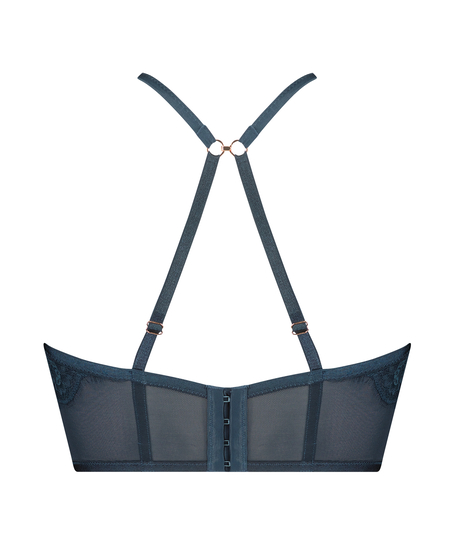 Margaret padded push-up long line underwired bra Lucy Hale, Blue