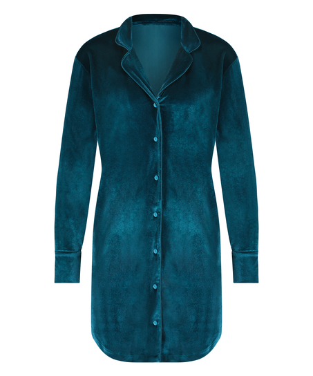 Shiny Velours Nightshirt, Blue