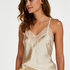 Satin Lace cami top, Beige