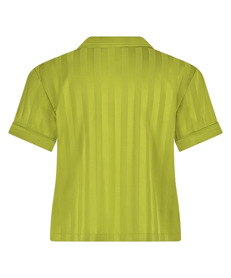 Satin Short-Sleeved Jacket, Green